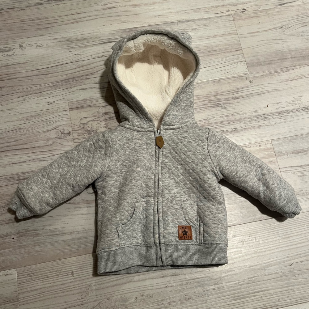 Carters Cozy Bear Zip Up Hooded Sweatshirt 3-6M